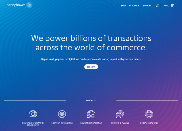 郵政設備公司 Pitney Bowes 啟用新品牌形象----深圳品牌設計